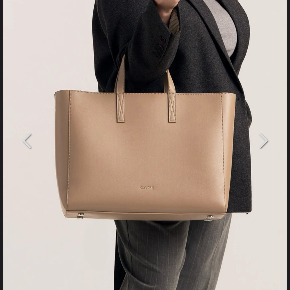 Calpak Haven Laptop Tote Bag Taupe